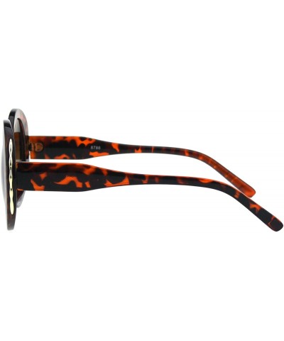 Round Womens Designer Style Sunglasses Round Vintage Fashion Shades UV 400 - Tortoise (Brown) - CJ18OE4YZO6 $11.16