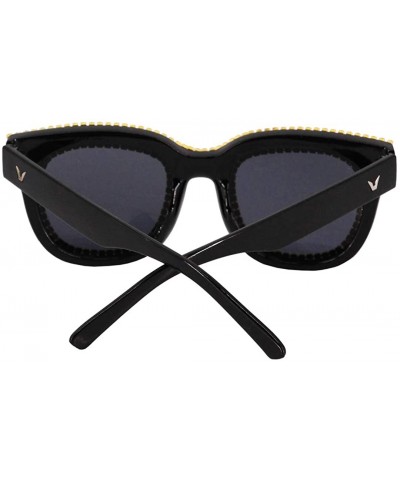 Cat Eye Stylish Metal Bee Decoration Sunglasses UV Protection Frame - Black D - CR18ZXUG8MI $15.08