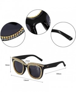 Cat Eye Stylish Metal Bee Decoration Sunglasses UV Protection Frame - Black D - CR18ZXUG8MI $15.08