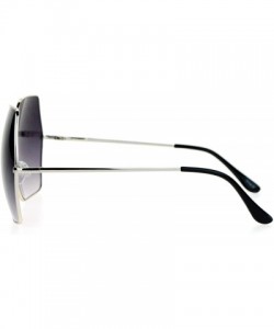 Oversized Womens Super Oversized Fashion Sunglasses Hexagon Shape Metal Frame - Silver (Smoke) - CB188TW5CS8 $8.75