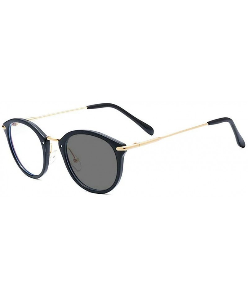 Round Photochromic Sunglasses Classic Reading Farsighted - Black - CB1930Y55CH $24.62