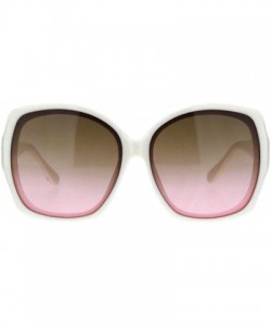 Oversized Womens Mod Oversize Plastic Butterfly Chic Sunglasses - White Brown Pink - CW18MGRMSND $12.99