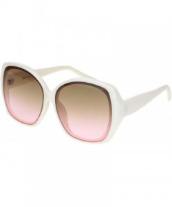 Oversized Womens Mod Oversize Plastic Butterfly Chic Sunglasses - White Brown Pink - CW18MGRMSND $12.99