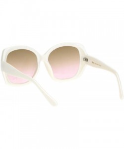 Oversized Womens Mod Oversize Plastic Butterfly Chic Sunglasses - White Brown Pink - CW18MGRMSND $12.99