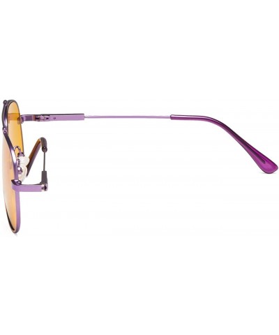 Aviator Anti Blue Light Glasses for Kids Computer Eyeglasses Pilot Style Memory Frame - Purple-m - CA18IRGELO7 $26.04