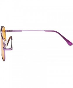 Aviator Anti Blue Light Glasses for Kids Computer Eyeglasses Pilot Style Memory Frame - Purple-m - CA18IRGELO7 $59.96
