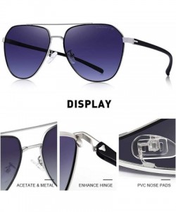 Oversized DESIGN Men Classic Pilot Sunglasses Aviation Frame HD Polarized C01 Black - C04 Blue - C818XGDST0H $17.44