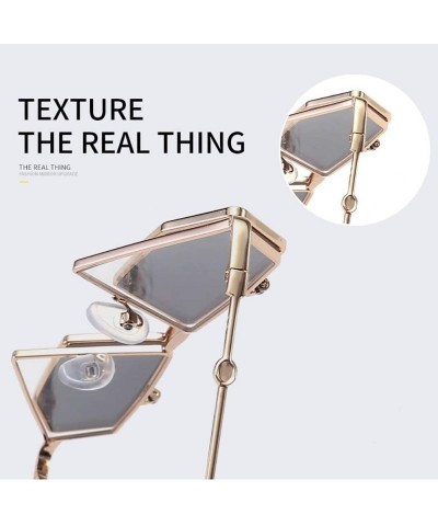 Oval Retro Flip Up Sunglasses-Polarized Geometric Sunglasses-Metal Frame Mirror Lens - B - C7190O32WAS $36.11