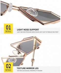 Oval Retro Flip Up Sunglasses-Polarized Geometric Sunglasses-Metal Frame Mirror Lens - B - C7190O32WAS $36.11