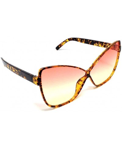 Butterfly Large Oversized Butterfly Womens Sunglasses w/Flat Lenses - Brown Tortoise Frame - CE18ESXTM6X $18.09