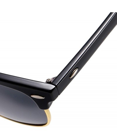 Sport Semi Rimless HD Polarized Sunglasses for Women Men Retro Sun Glasses UV400 Protection - B - CE197AZONW9 $12.13