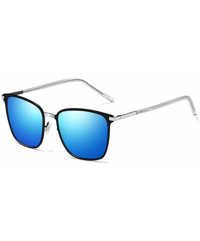 Square Polarized Sunglasses for Men Women-Classic Style- Metal Frame UV Protection 8080 - Blue - CE198W7T464 $8.89