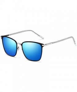 Square Polarized Sunglasses for Men Women-Classic Style- Metal Frame UV Protection 8080 - Blue - CE198W7T464 $8.89
