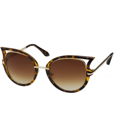 Cat Eye Women's Oversized Pointed Cat Eye Sunglasses - Tortoise - C912JXOMNFZ $16.06