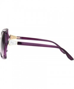 Oversized Womens Jewel Rhinestone Hinge Bling Butterfly Sunglasses - Purple Gradient Purple - CU18O9NUDCG $14.41