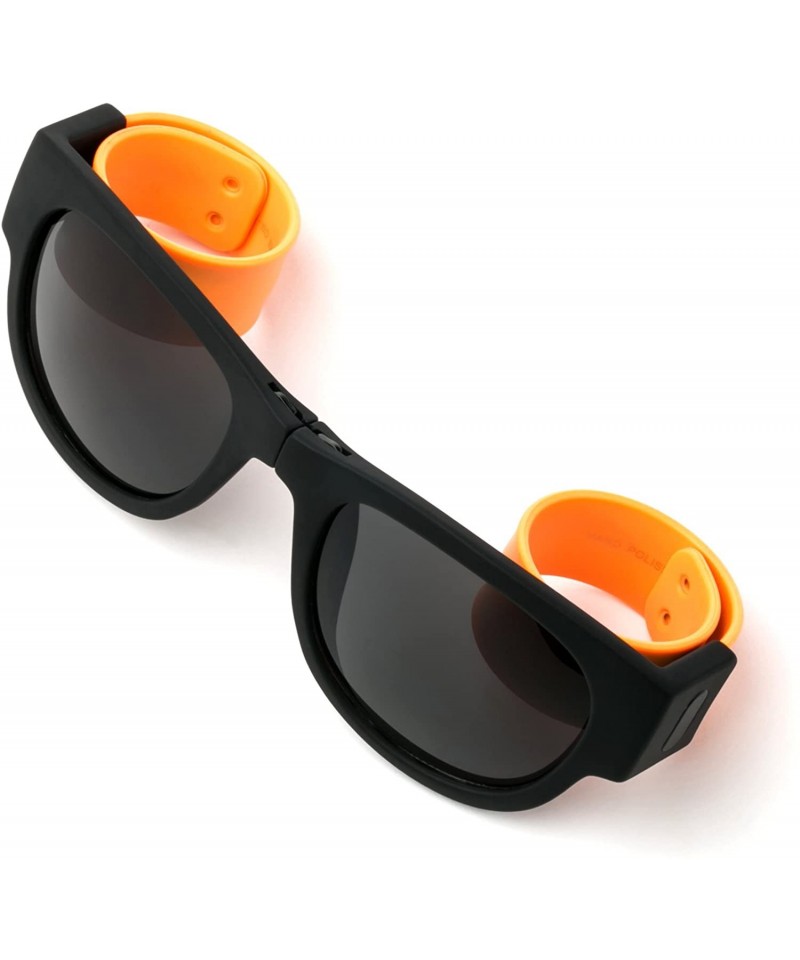 Sport Folding Retro Design for Action Sports Easy to Store Sunglasses - Orange - CY17XXKNTXA $11.43