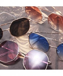 Sport Fashion Oversized Sunglasses for Men and Women Polygon Mirrored Lens with Case - UV 400 Protection - Gold-tea - CG18T4I...