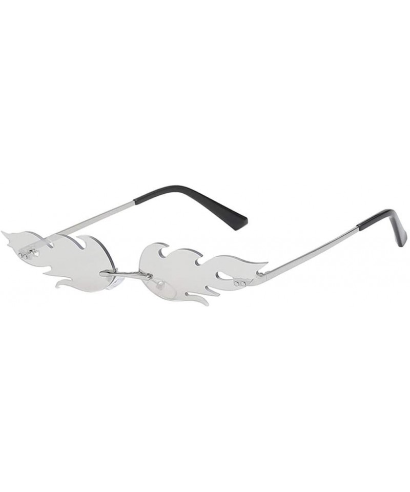 Rectangular Personality Rimless Sunglasses for Men Women UV Protection Stylish Eyewear Sun Glasses - B - C118X6HESDR $9.20