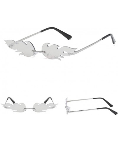 Rectangular Personality Rimless Sunglasses for Men Women UV Protection Stylish Eyewear Sun Glasses - B - C118X6HESDR $9.20