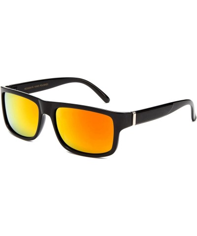 Square Flat Top Square Gradient Frame Womens Mens Super Oversized Unisex Fashion Sunglasses - Rubber Black/ Yellow - CA183EW0...