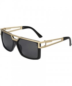 Oversized Sunglasses for Men Brushed Metal Frame Rubber Legs-Light Weight - Black - CM18OZY6E5R $10.22