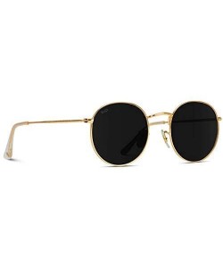 Oval Reflective Lens Round Trendy Sunglasses - Gold Frame / Black Lens - C3183KIT0R3 $26.11