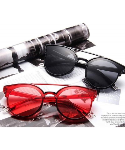 Oversized Vintage Sunglasses Women Luxury Plastic Ocean Lens Sun Glasses Classic - Black Gray - CO18WD7008D $25.49