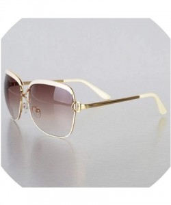 Oversized Sunglasses Women Frame Popular Luxury Brand Designer Shades Sun Glasses - White - C718W5SDQYN $35.93