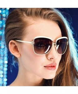 Oversized Sunglasses Women Frame Popular Luxury Brand Designer Shades Sun Glasses - White - C718W5SDQYN $35.93