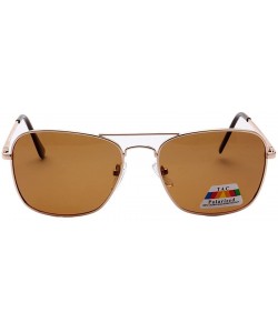 Aviator Polarized Ultra Light Weight Sport Aviator Sunglasses UV400 - Gold Brown - CJ12KW99FSD $8.28