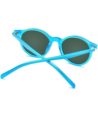Round Vintage Polarized Sunglasses for Women - 100% UV400 Protection Acetate Frame 9116 - CT18TI2QTHH $26.15
