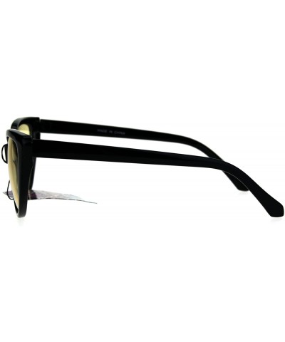 Cat Eye Pop Color Lens Gothic Narrow Cat Eye Womens Black Sunglasses Yellow - CV1869Z569U $12.72