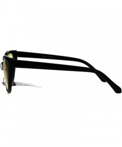 Cat Eye Pop Color Lens Gothic Narrow Cat Eye Womens Black Sunglasses Yellow - CV1869Z569U $12.72