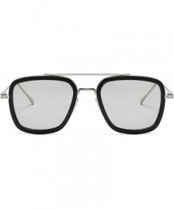 Aviator Photochromic Polarized Sunglasses Men Women Metal Sports Driving Glasses - Silver - CO18Y6IUCMA $10.70