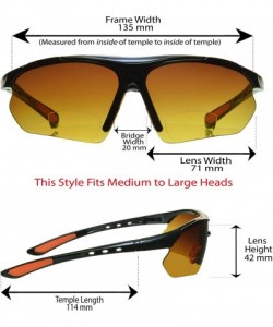 Rimless Bifocal Sunglasses Rimless Wraparound - Black Orange - CS18HR4D6EG $13.51