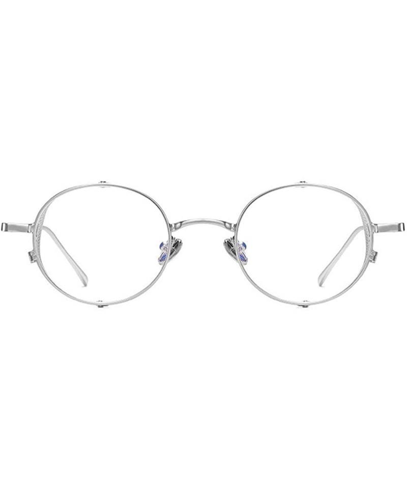 Vintage Round Punk Sunglasses Women Blue Light Blocking Glasses Goggles