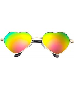 Sport Mens Womens Metal Frame Ladies Heart Shape Sunglasses Lolita Love - 9192b - CR18RR2LGA2 $8.06