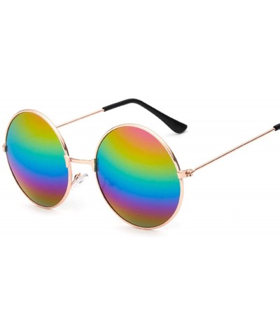Oversized Round Mirror Sunglasses Women Luxury Brand Original Design Black Sun Glasses Female Oculos - Multicolored - C418W8G...