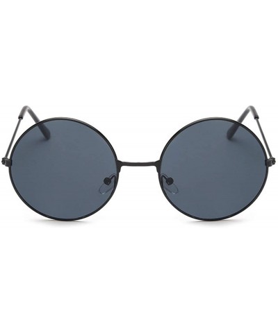 Oversized Round Mirror Sunglasses Women Luxury Brand Original Design Black Sun Glasses Female Oculos - Multicolored - C418W8G...