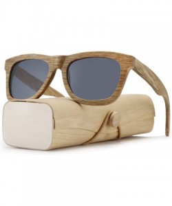 Sport Polarized Sunglasses for Men and Women - Handmade Wood Glasses/Real Wooden Sunglasses - Black - CA18U9URURX $32.70