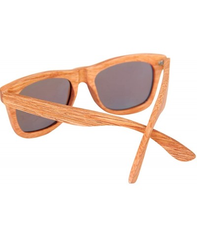 Sport Polarized Sunglasses for Men and Women - Handmade Wood Glasses/Real Wooden Sunglasses - Black - CA18U9URURX $20.33