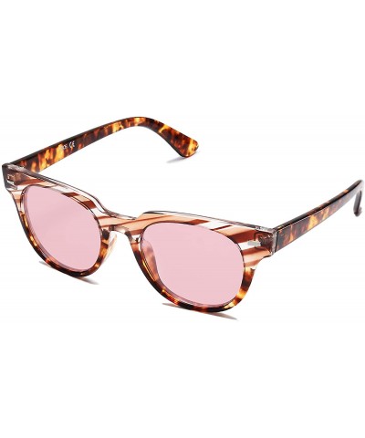 Sport Square Polarized Sunglasses for Men and Women MEMORIES SJ2075 - C5 Pink and Tortoise Frame/Pink Lens - CR18TA86O9Y $9.77