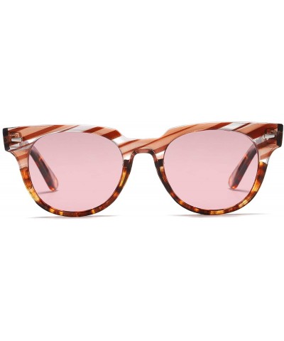 Sport Square Polarized Sunglasses for Men and Women MEMORIES SJ2075 - C5 Pink and Tortoise Frame/Pink Lens - CR18TA86O9Y $9.77