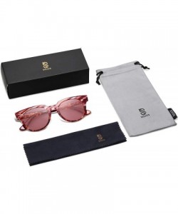 Sport Square Polarized Sunglasses for Men and Women MEMORIES SJ2075 - C5 Pink and Tortoise Frame/Pink Lens - CR18TA86O9Y $9.77