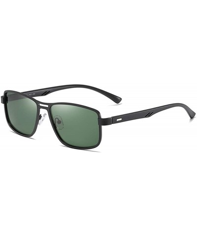 Rectangular Ultra Lightweight Rectangular Polarized Sunglasses UV400 Protection For Men - Black-green - CQ197CNI5RW $12.55