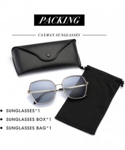 Cat Eye Oversized Sunglasses for Women Polarized Black Big Sun Glasses Fashion Designer Square Shades UV Protection - CY18QMQ...