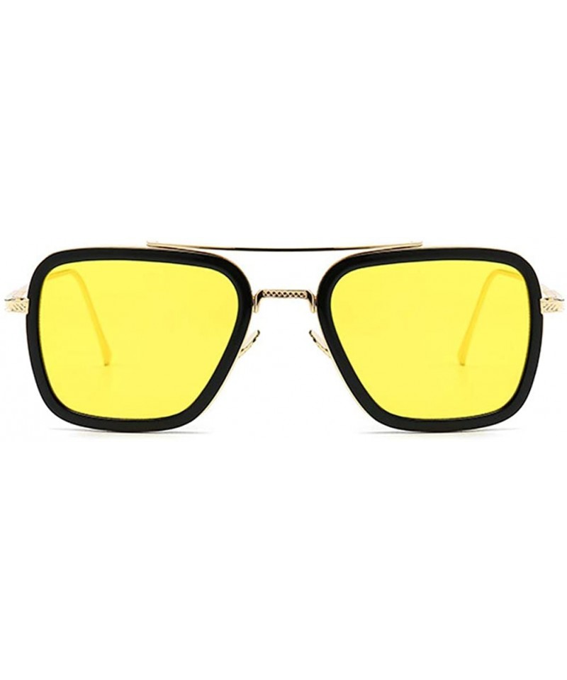Glasses Vintage Aviator Sunglasses Classic - Yellow - CP18WQ752D5