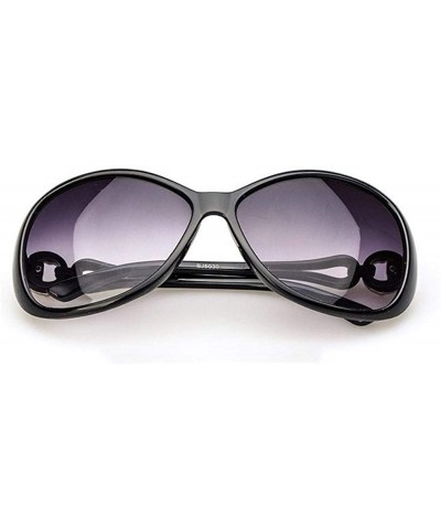 Oval Women Fashion Oval Shape UV400 Framed Sunglasses Sunglasses - Black - C719946ROXA $19.34