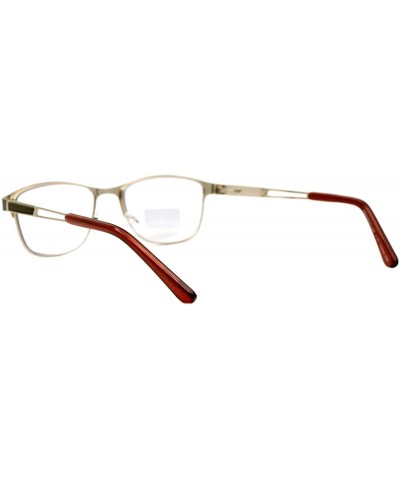 Rectangular Multi-Focus Progressive Reading Glasses 3 Powers in 1 Reader Spring Hinge Metal - Brown Gold - C619893M5A5 $19.74