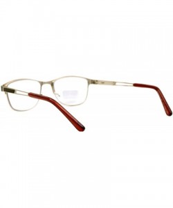 Rectangular Multi-Focus Progressive Reading Glasses 3 Powers in 1 Reader Spring Hinge Metal - Brown Gold - C619893M5A5 $19.74